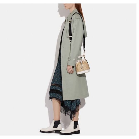 Coach Dempsey Mini Bucket Bag Crossbody Purse Signature Canvas Light Khaki Chalk - Picture 16 of 16